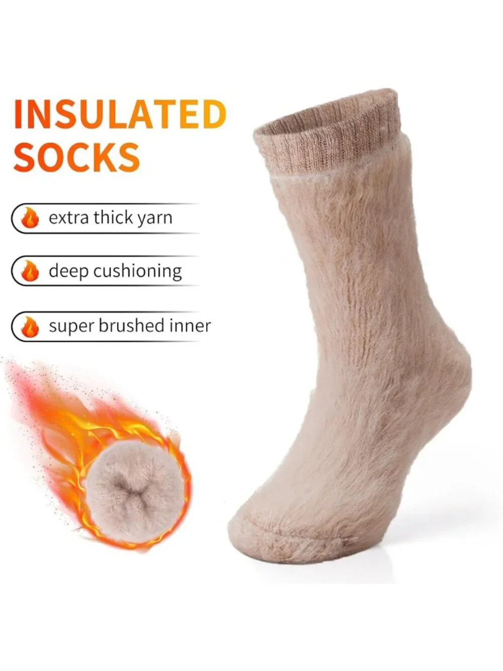 Cozy Non-Slip Thermal Slipper Socks for Women - 4 Pairs Soft Hospital Wear